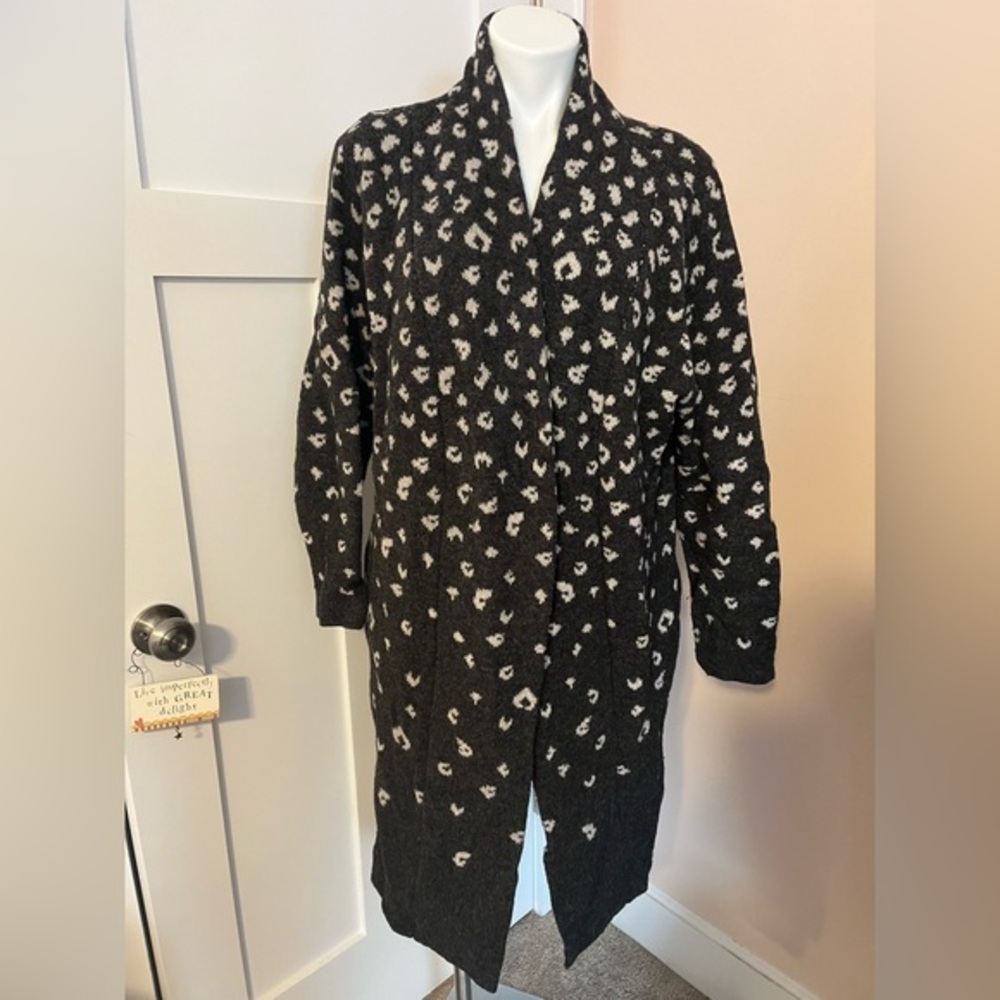 Woolovers Leopard Print Wool Cardigan